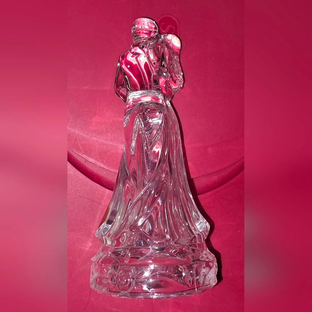 Princess House Crystal Bride & Groom Wedding Cake Topper
